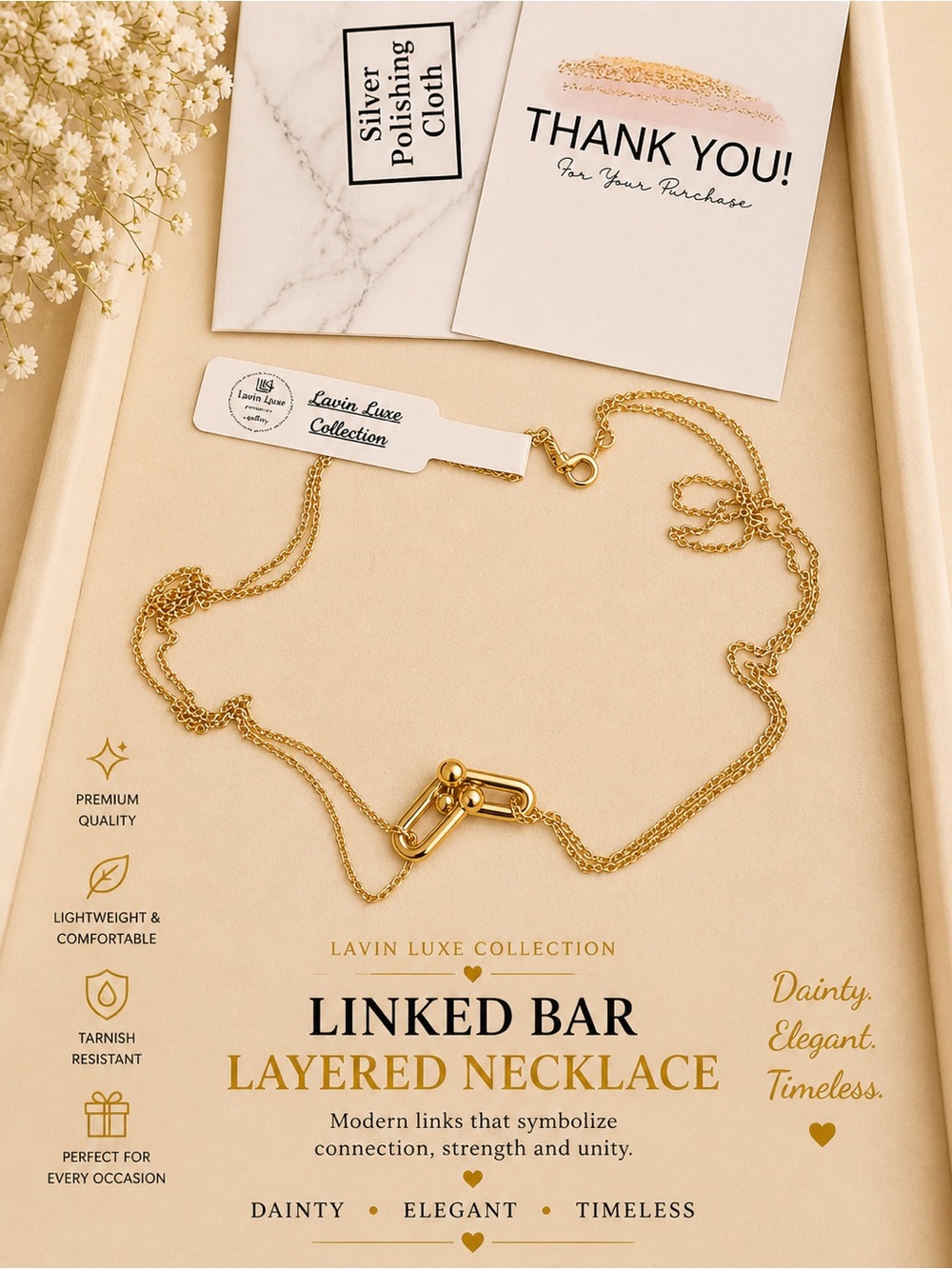 Hardware Layered Necklace - Gold plated inspired design